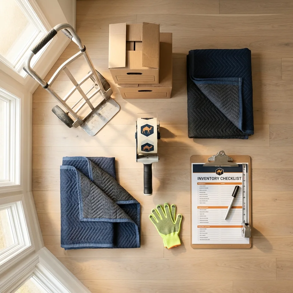 Professional moving supplies and packing materials layout for Oelwein residential relocations