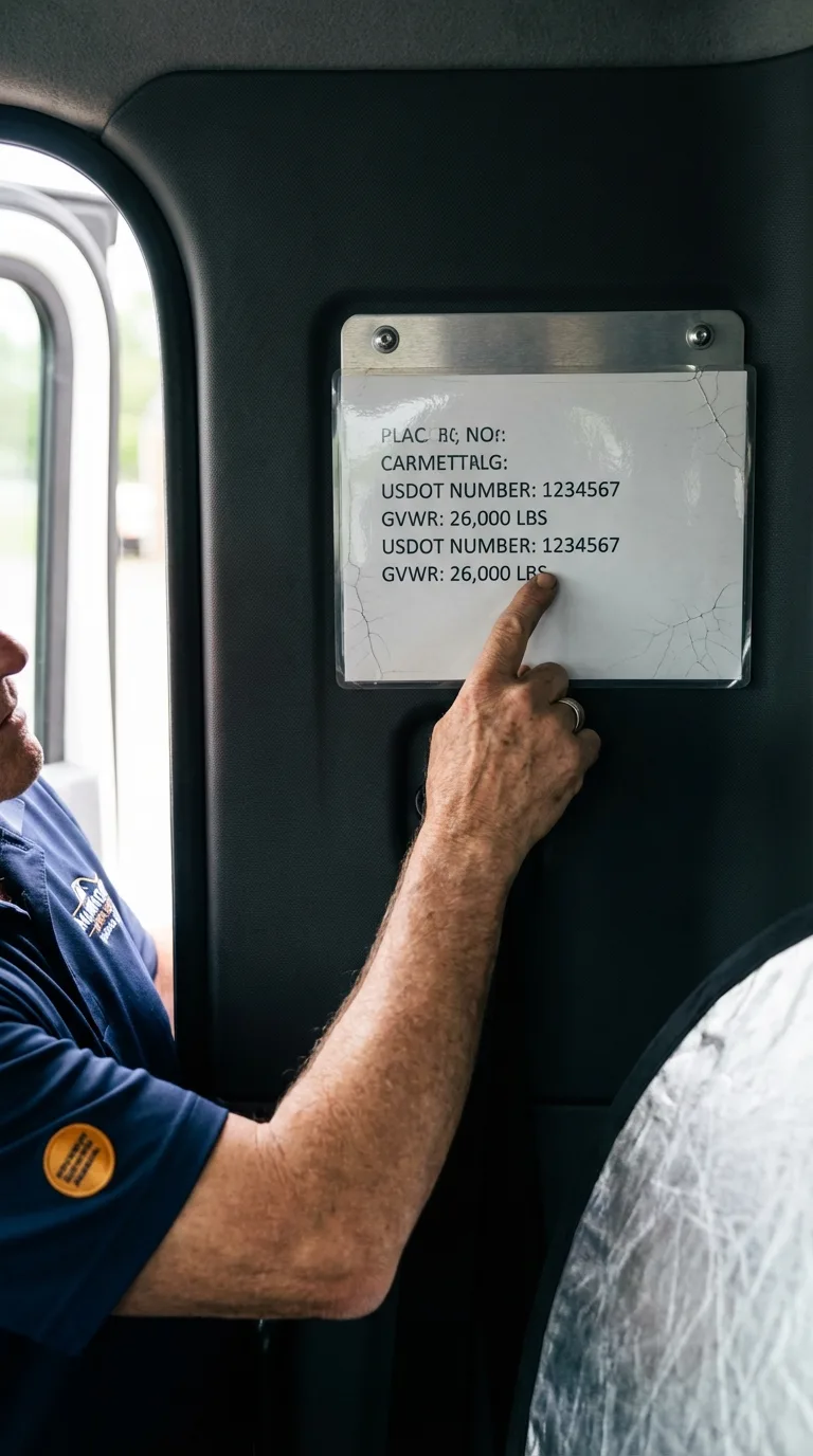 USDOT licensing placard verification in Oelwein